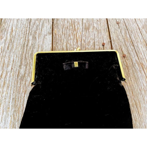 Art Deco Black Velvet Clutch Purse 1930s - Picture 4 of 7